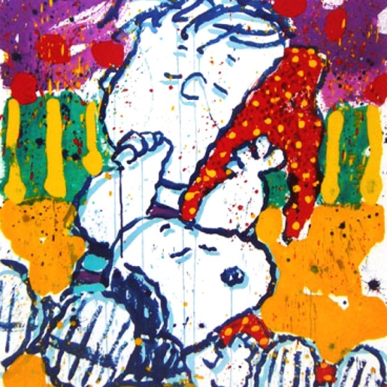 トム・エバハートの絵画作品　タイトルは、WHO PLACED THE WAKE UP CALL?